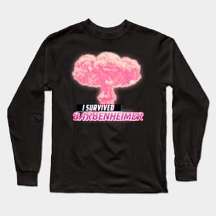 I survived Barbenheimer cloud pink Long Sleeve T-Shirt